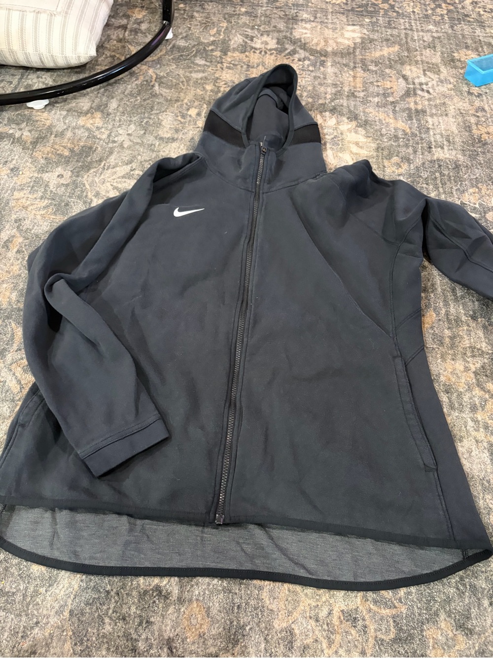 Nike Black Lightweight Full-Zip Hooded Jacket with Swoosh
